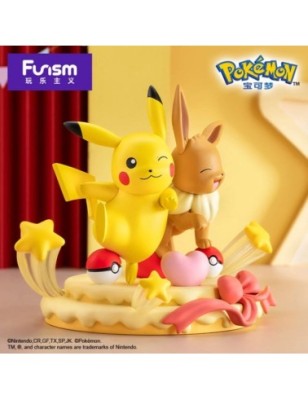 Evoli & Pikachu Diorama 1 Funism Pokémon Figurines XL (1pcs)