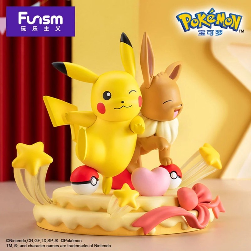 Evoli & Pikachu Diorama 1 Funism Pokémon Figurines XL (1pcs)
